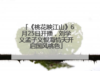 《桃花映江山》6月25日开播，刘学义孟子义恨海情天开启国风桃色