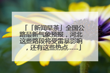 「新闻早茶」全国公路最新气象预报，河北这些路段将受雷暴影响，还有这些热点……