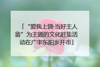 “爱我上饶·当好主人翁”为主题的文化赶集活动在广丰东阳乡开市