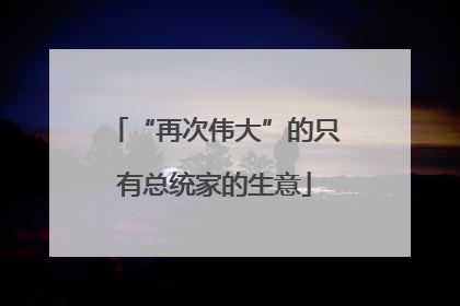 “再次伟大”的只有总统家的生意