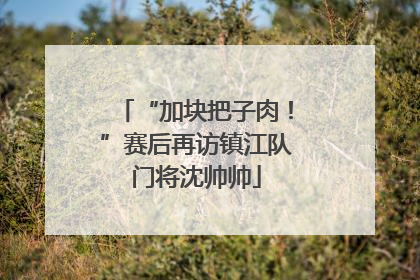 “加块把子肉！”赛后再访镇江队门将沈帅帅