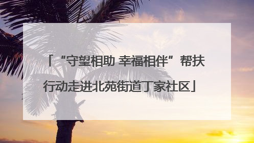 “守望相助 幸福相伴”帮扶行动走进北苑街道丁家社区
