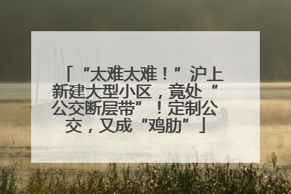 “太难太难！”沪上新建大型小区，竟处“公交断层带”！定制公交，又成“鸡肋”