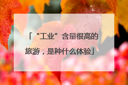 “工业”含量很高的旅游，是种什么体验