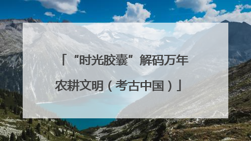 “时光胶囊”解码万年农耕文明（考古中国）
