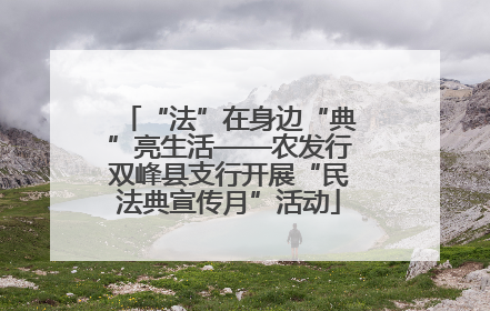 “法”在身边“典”亮生活——农发行双峰县支行开展“民法典宣传月”活动