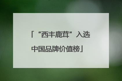“西丰鹿茸”入选中国品牌价值榜