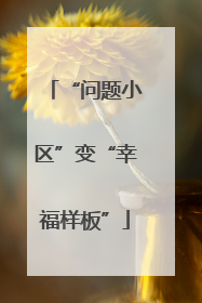 “问题小区”变“幸福样板”