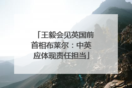 王毅会见英国前首相布莱尔：中英应体现责任担当