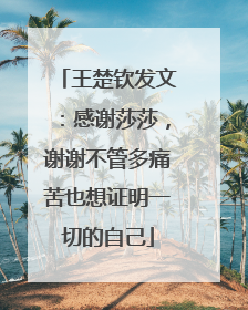 王楚钦发文：感谢莎莎，谢谢不管多痛苦也想证明一切的自己