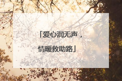 爱心润无声，情暖救助路