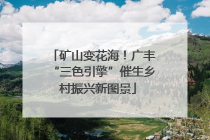 矿山变花海！广丰“三色引擎”催生乡村振兴新图景