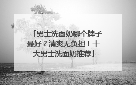 男士洗面奶哪个牌子最好？清爽无负担！十大男士洗面奶推荐