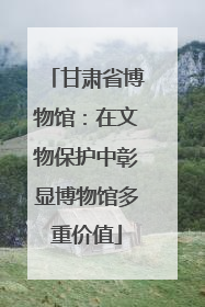 甘肃省博物馆：在文物保护中彰显博物馆多重价值