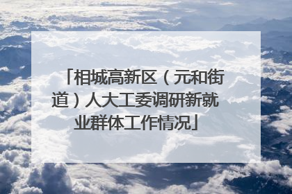 相城高新区（元和街道）人大工委调研新就业群体工作情况