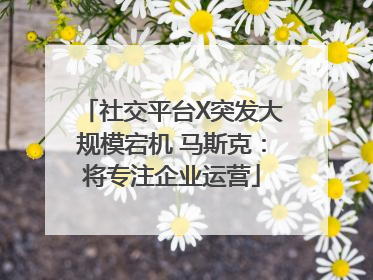 社交平台X突发大规模宕机 马斯克：将专注企业运营