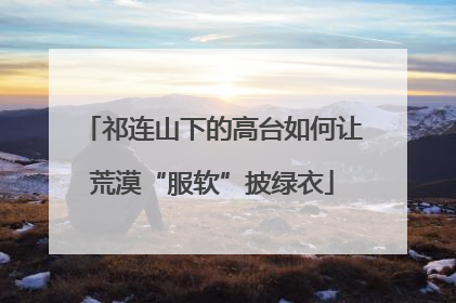 祁连山下的高台如何让荒漠“服软”披绿衣
