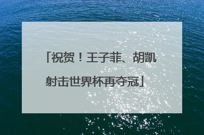 祝贺！王子菲、胡凯射击世界杯再夺冠