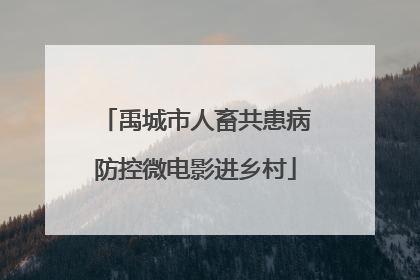 禹城市人畜共患病防控微电影进乡村