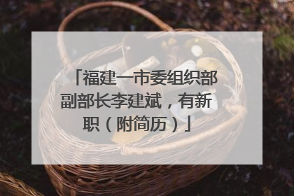 福建一市委组织部副部长李建斌，有新职（附简历）