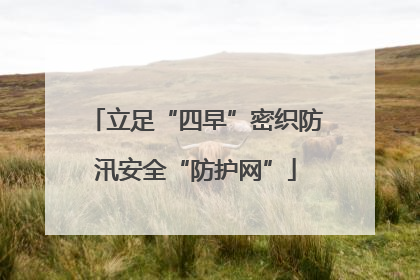 立足“四早”密织防汛安全“防护网”
