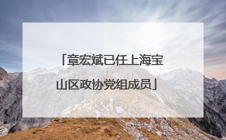章宏斌已任上海宝山区政协党组成员