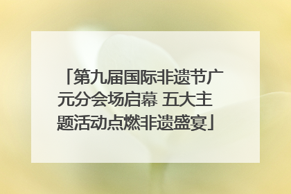 第九届国际非遗节广元分会场启幕 五大主题活动点燃非遗盛宴