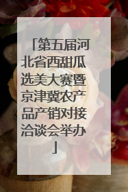 第五届河北省西甜瓜选美大赛暨京津冀农产品产销对接洽谈会举办