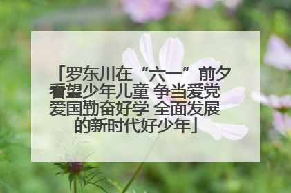 罗东川在“六一”前夕看望少年儿童 争当爱党爱国勤奋好学 全面发展的新时代好少年