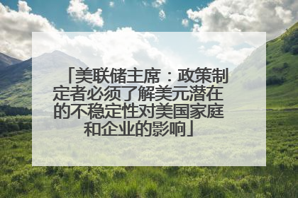 美联储主席：政策制定者必须了解美元潜在的不稳定性对美国家庭和企业的影响