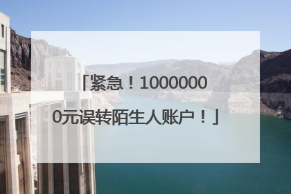 紧急！10000000元误转陌生人账户！