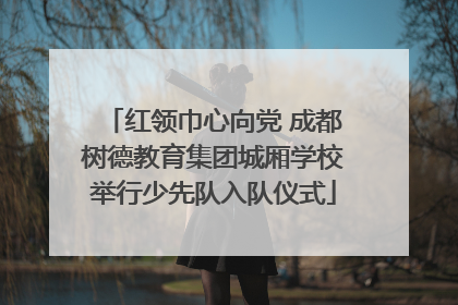 红领巾心向党 成都树德教育集团城厢学校举行少先队入队仪式