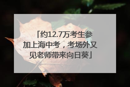 约12.7万考生参加上海中考，考场外又见老师带来向日葵