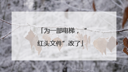 为一部电梯，“红头文件”改了