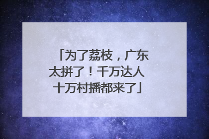 为了荔枝，广东太拼了！千万达人十万村播都来了