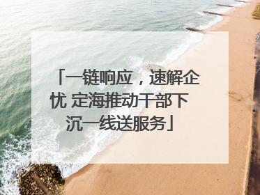一链响应，速解企忧 定海推动干部下沉一线送服务