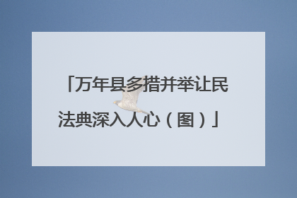 万年县多措并举让民法典深入人心（图）