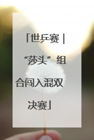 世乒赛｜“莎头”组合闯入混双决赛