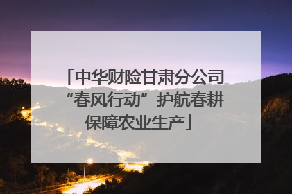 中华财险甘肃分公司“春风行动”护航春耕 保障农业生产