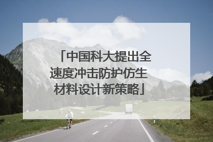 中国科大提出全速度冲击防护仿生材料设计新策略