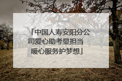 中国人寿安阳分公司爱心助考显担当 暖心服务护梦想