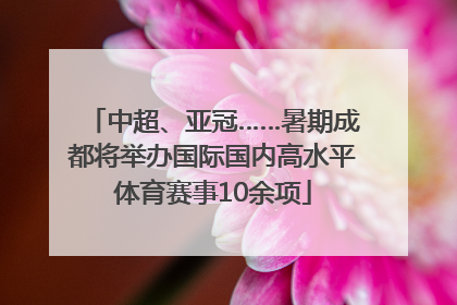 中超、亚冠……暑期成都将举办国际国内高水平体育赛事10余项