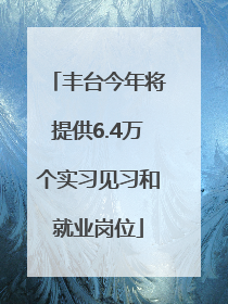丰台今年将提供6.4万个实习见习和就业岗位