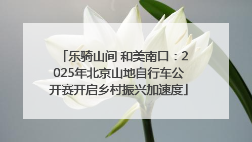 乐骑山间 和美南口：2025年北京山地自行车公开赛开启乡村振兴加速度