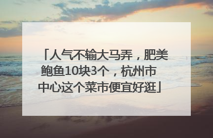 人气不输大马弄，肥美鲍鱼10块3个，杭州市中心这个菜市便宜好逛