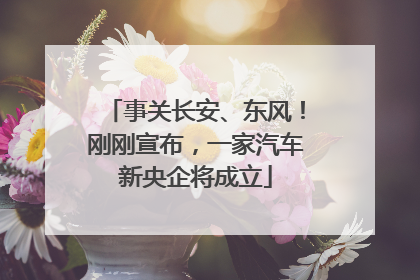 事关长安、东风！刚刚宣布，一家汽车新央企将成立