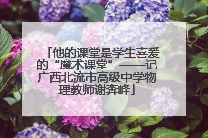 他的课堂是学生喜爱的“魔术课堂”——记广西北流市高级中学物理教师谢奔峰