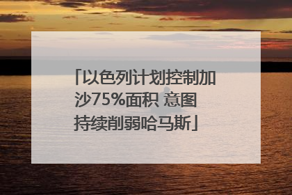 以色列计划控制加沙75%面积 意图持续削弱哈马斯