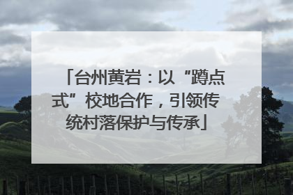 台州黄岩：以“蹲点式”校地合作，引领传统村落保护与传承