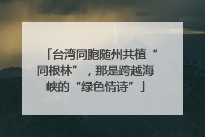 台湾同胞随州共植“同根林”，那是跨越海峡的“绿色情诗”
